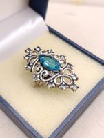 Vintage 925er Silber Ring mit Topas Aquarium Edelsteine Top