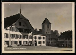 AK Aarberg, Amthaus und Kirche, Seeländische Ausstellung 194