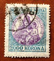 Briefmarken aus  Ungarn Madonna mit Kind 1923 gestempelt