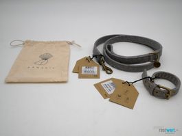 FANTAIL StØv Hundeleine und Halsband (30cm), Grau