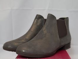 VABEENE Chelsea Boots Glim Taupe Echt Kalbsleder Gr. 35
