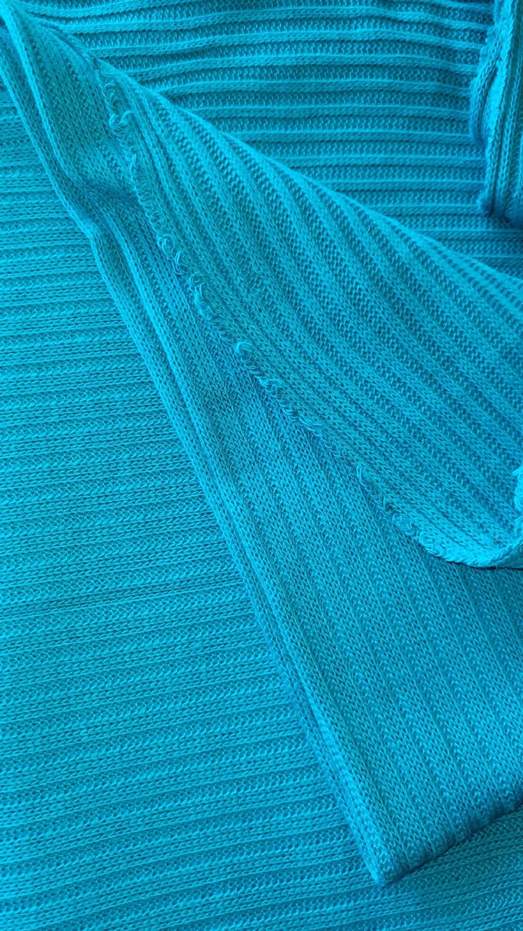 Tessuti: Strick-Stoff petrol – Nuovo (secondo la descrizione) da Madiswil venduto da fabrics 1