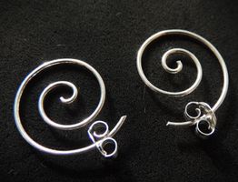 Silber 925 Spiral Ohrringe 18 mm