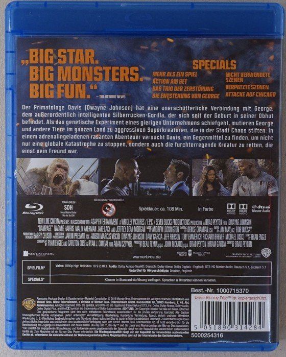 Tutti i DVDs: Rampage - Big Meets Bigger (2018)Blu-ray – Usato da lupfig venduto da maniacs666 1