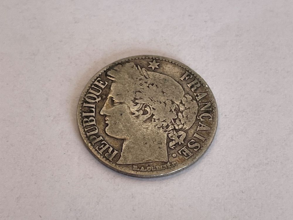 1 franc français 1872 avec LIBERTÉ et DEVISE Argent Kaufen auf Ricardo