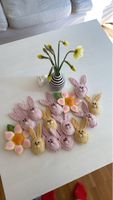 Osterhasen und Blumen, Anhängerset aus Filz