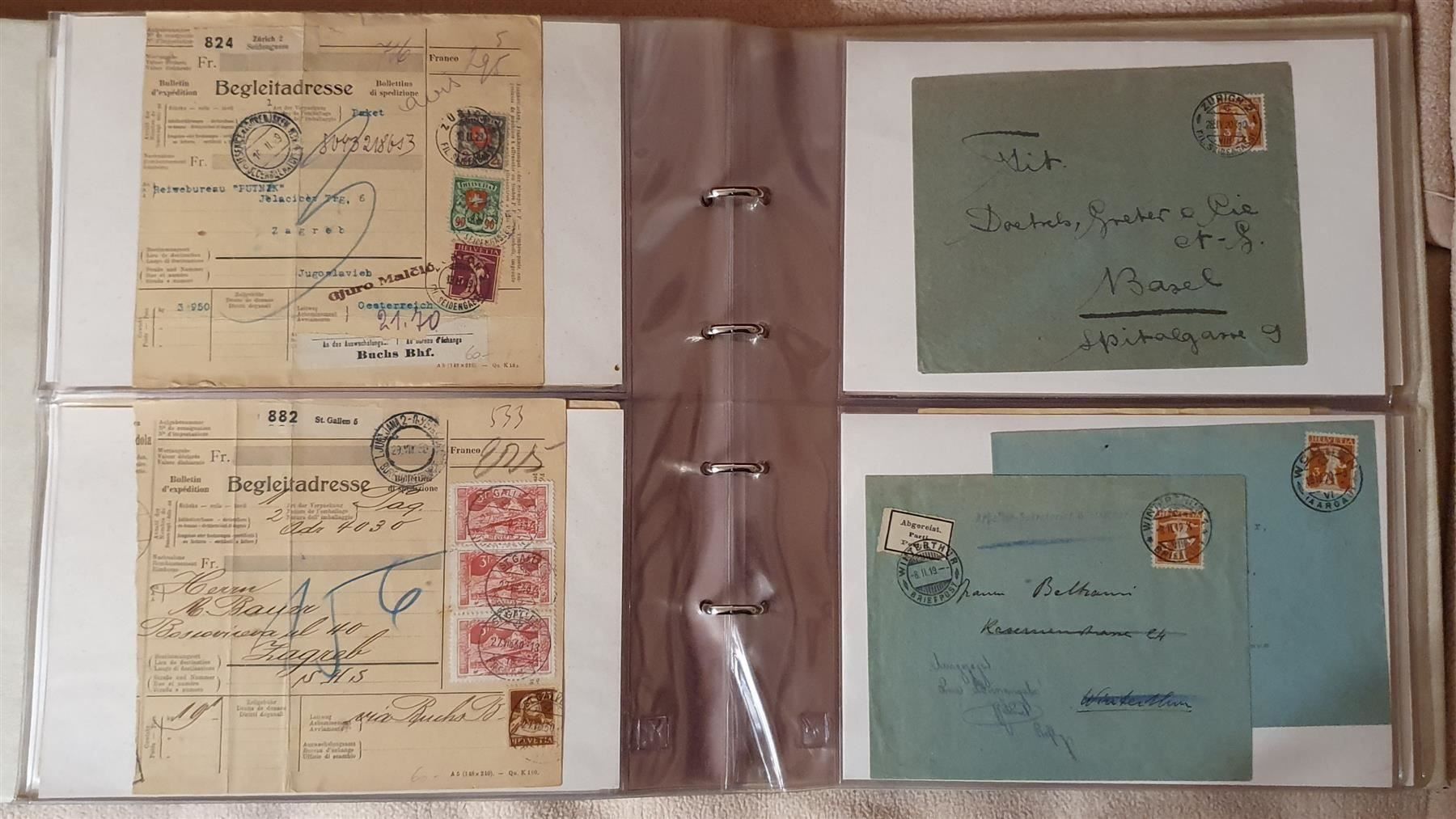 Alle Briefmarken: 2 Alben mit alten Briefen Schweiz – Gebraucht aus Kreuzlingen von Rschweiz1 9