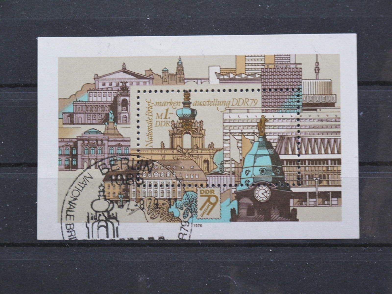 Tutti i francobolli: DDR 1979 Briefmarkenausstellung Blk 55 gest – Usato da Wil SG venduto da fva01