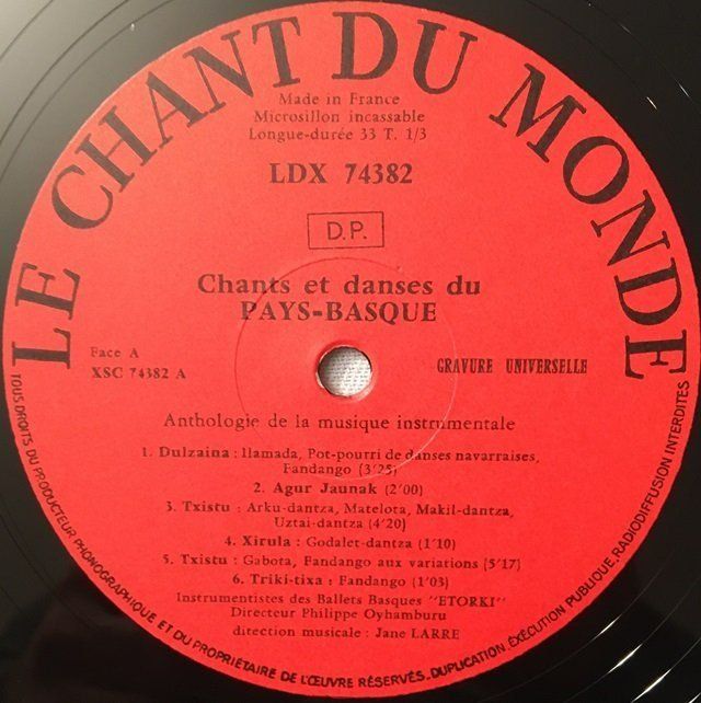 Dischi in vinile: Chants & Danses du Pays Basque (LP) – Usato da Grüningen venduto da azulmarron 2