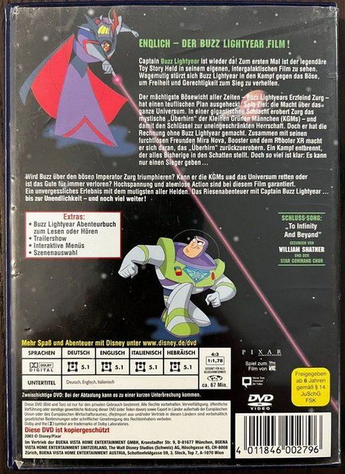 Tutti i DVDs: Captain Buzz Lightyear - Star Command (De-En-It-Heb)  ©'2000 – Usato da St. Gallen venduto da elk2024 1