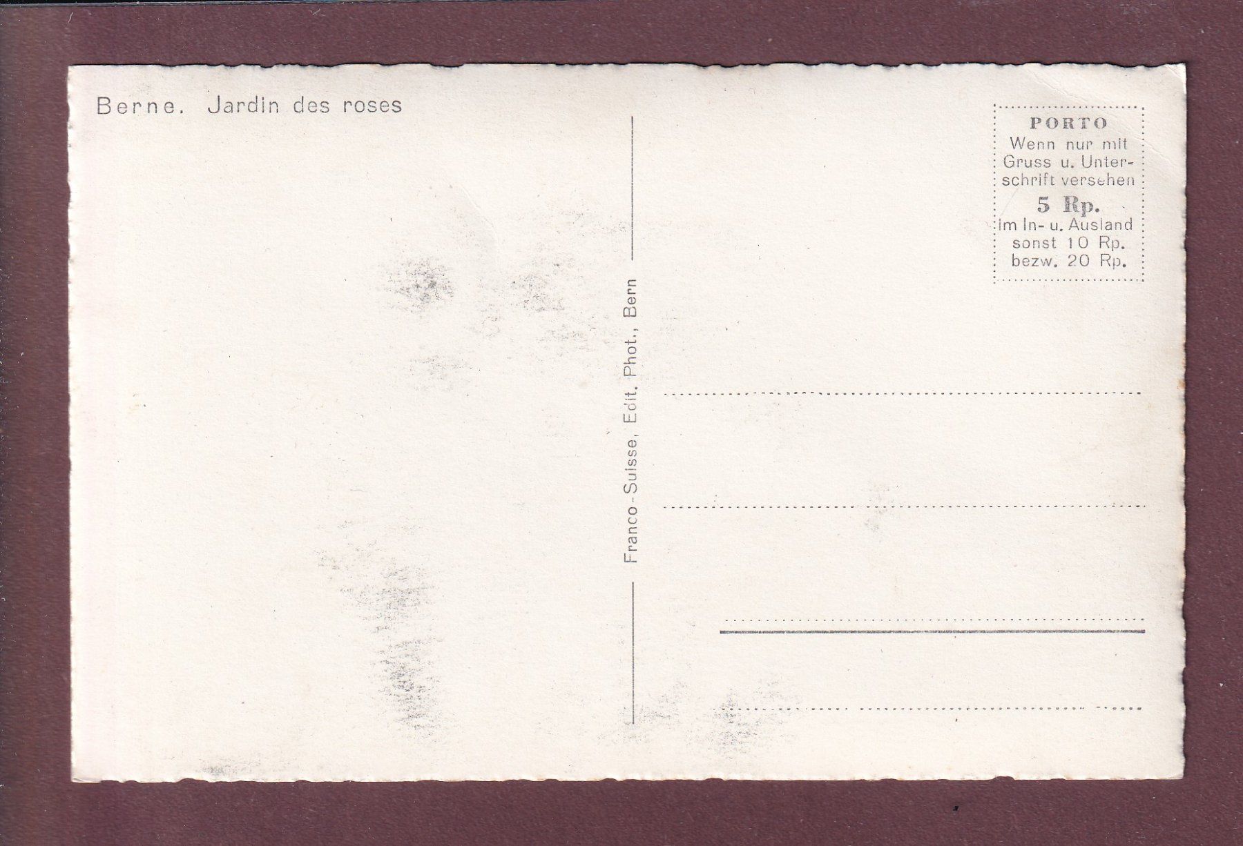 Cartes postales: BERN - Rosengarten – D'occasion à Pully par nicecards 1