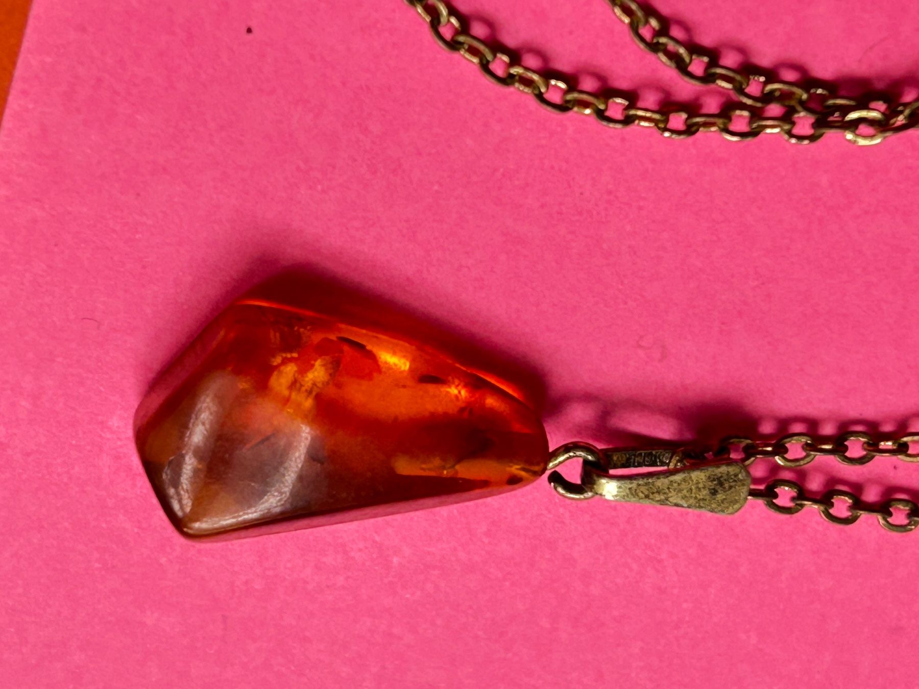 Catenine: Schicke Kette mit Bernstein, Vintage, Cognac Farbe – Usato da Basel venduto da bellespirit 5
