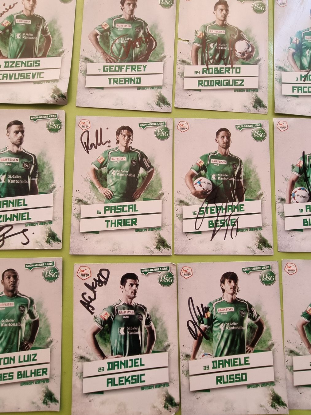 Autogramme: 21 Autogrammkarten des FCSG Saison 14/15 – Gebraucht aus Sargans von Polifemo58 2