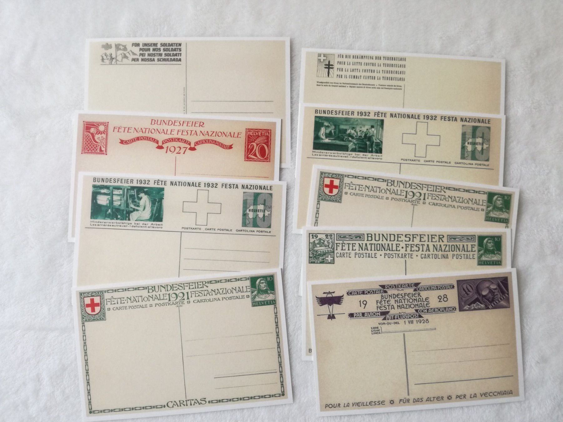 Cartoline postali: 9 AK Bundesfeier Postkarten, Reprints – Nuovo (secondo la descrizione) da Zürich venduto da tol_b7c7 6