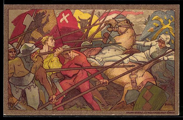 Cartes postales: Schweizer Bundesfeier 1911, Schlachtszen – D'occasion à Berlin par bartko-reher