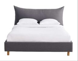 Bett 160x200 - Polsterbett grau - Kopfteil - wenig gebraucht