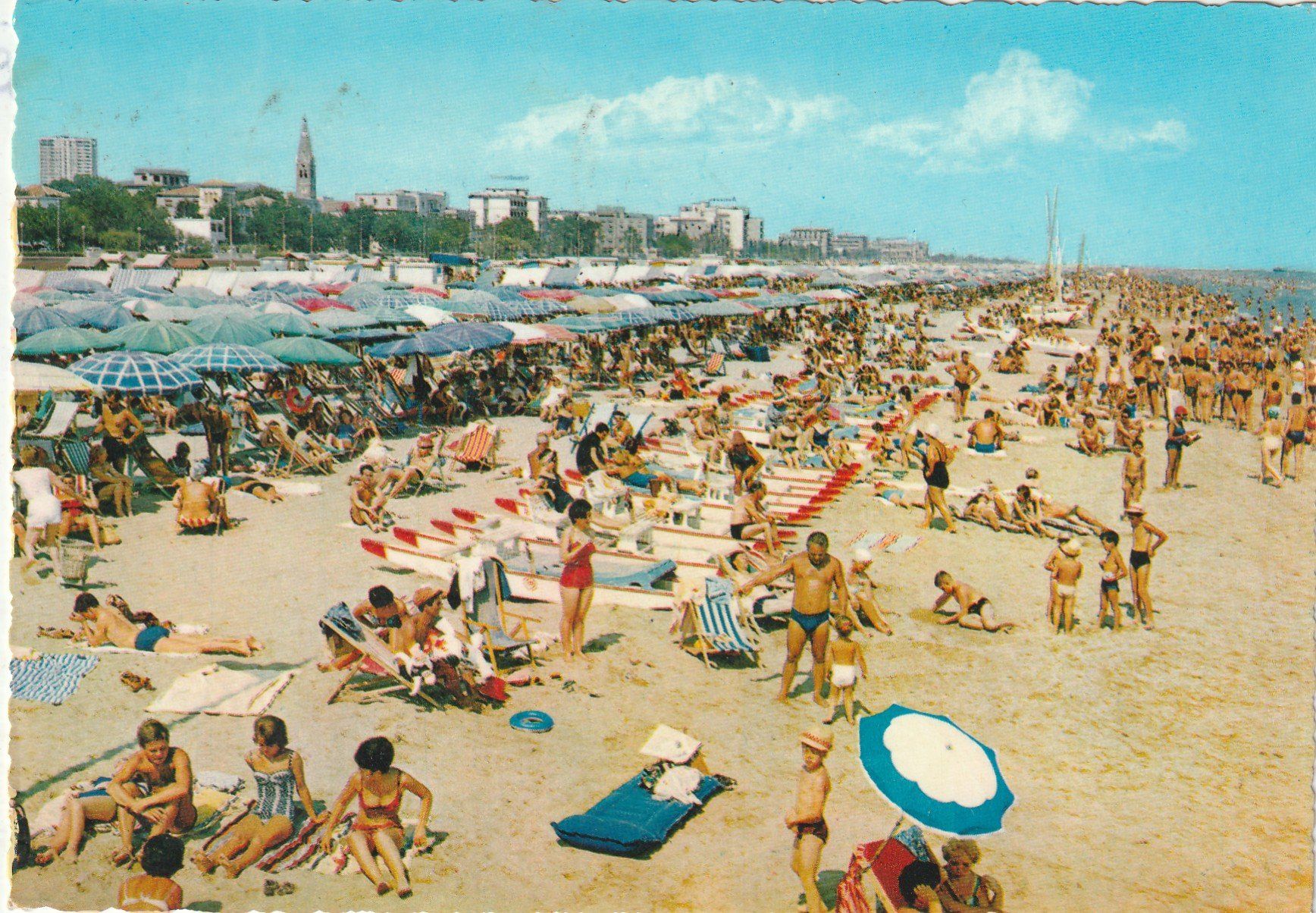 Ansichtskarten: Badestrand Riviera de Rimini – Gebraucht aus Lumbrein von made02