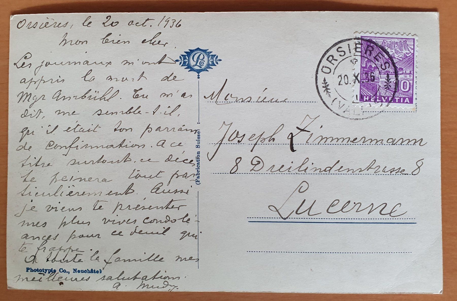 Cartoline postali: Lac Champex 1936 – Usato da Kreuzlingen venduto da Rschweiz1 1