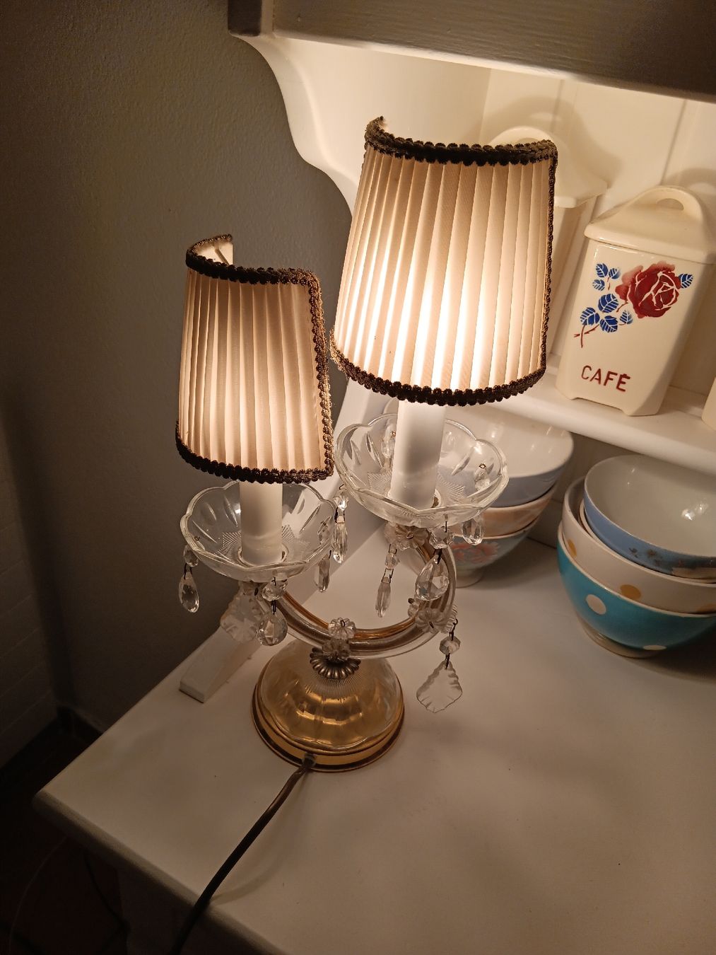 Lampade: antike abat jour mit kristall – Usato da Ambrì venduto da Maerz87