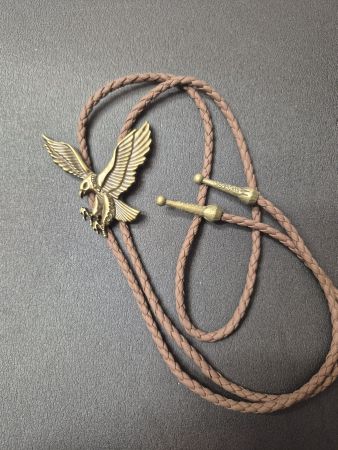 8) Bolo-Tie Westernkrawatte Adler Flying Eagle Bronze Neu