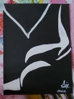 Dipinto moderno arte contemporanea nudo bianco nero Firmato‪