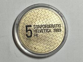 5 Franken 1989 Gedenkmünze Henri Guisan guter Zustand