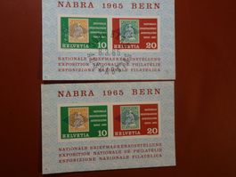 1965, 2 BLOCKS NABRA BERN, POSTFISCH + ERSTTAG