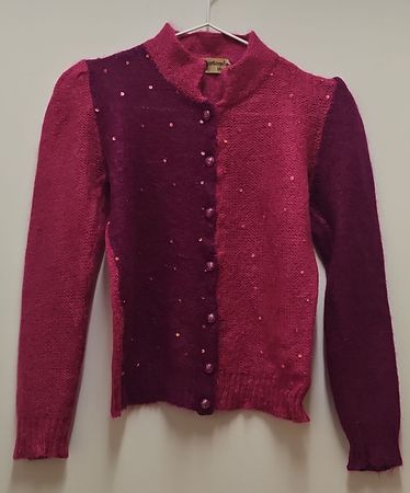 Damen Cardigan zweifarbiger rosa lila Jahrgang