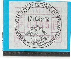 3000 BERN 15  17.10.88 conseil con. auf ATM (FRAMA) [SS8825]