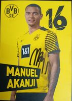 Original Autogrammkarte von Manuel Akanji /Borussia Dortmund
