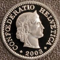 10 Rappen 2003 pp / aus Münzsatz  / in einer Münzkapsel