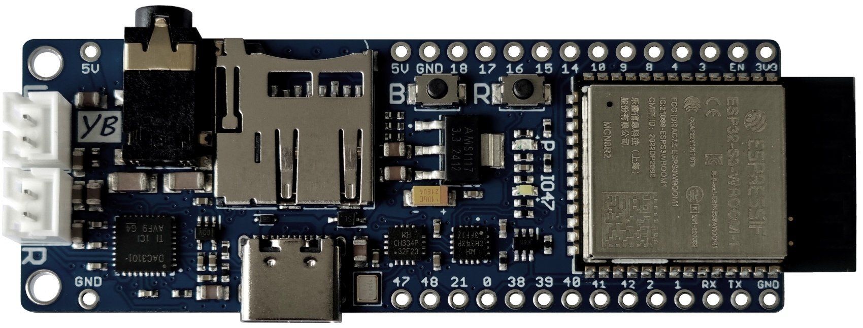 Musikinstrumente: YB-ESP32-S3-DAC mit uSD, TLV320 Stereo Audio DAC, PSRAM – Neu und originalverpackt aus Sursee von allduino