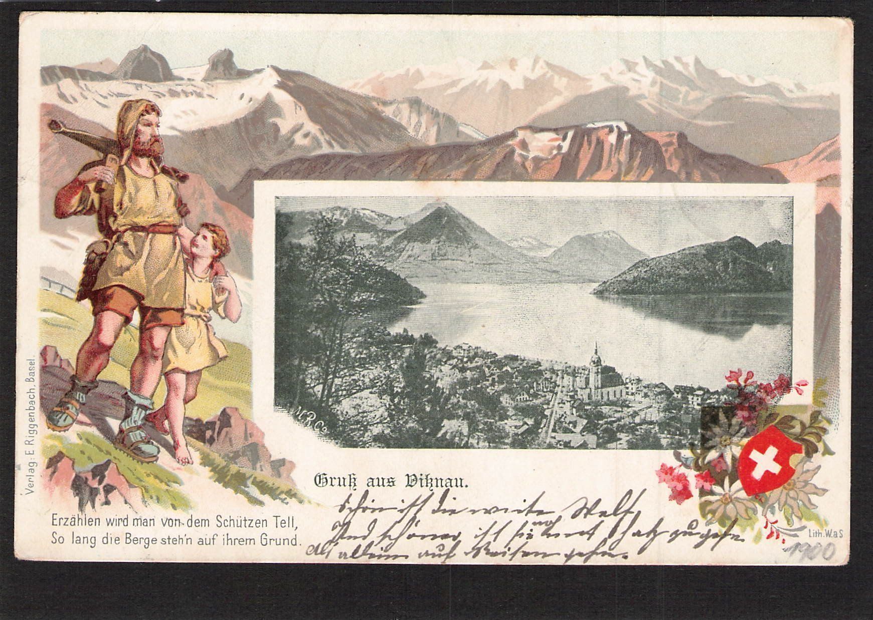 Cartoline postali: ^Gruss  aus Vitznau LU , gel. 1900 – Usato da Reichenburg venduto da Pipo-67