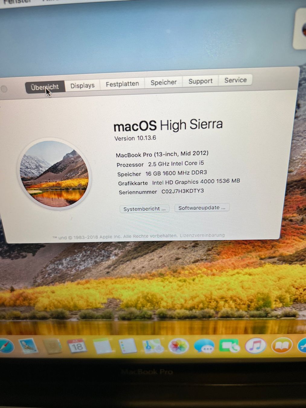 Apple Notebook: MacBook Pro 13" 2012 i5 8GB & 250GB HDD #04 – Usato da Dietikon venduto da speedkauf 3
