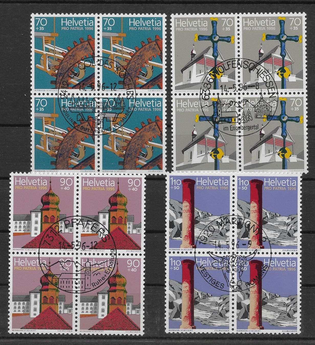 Tutti i francobolli: PP 4er Block Serie 1996,⨀ – Usato da Hefenhofen venduto da Richsalz