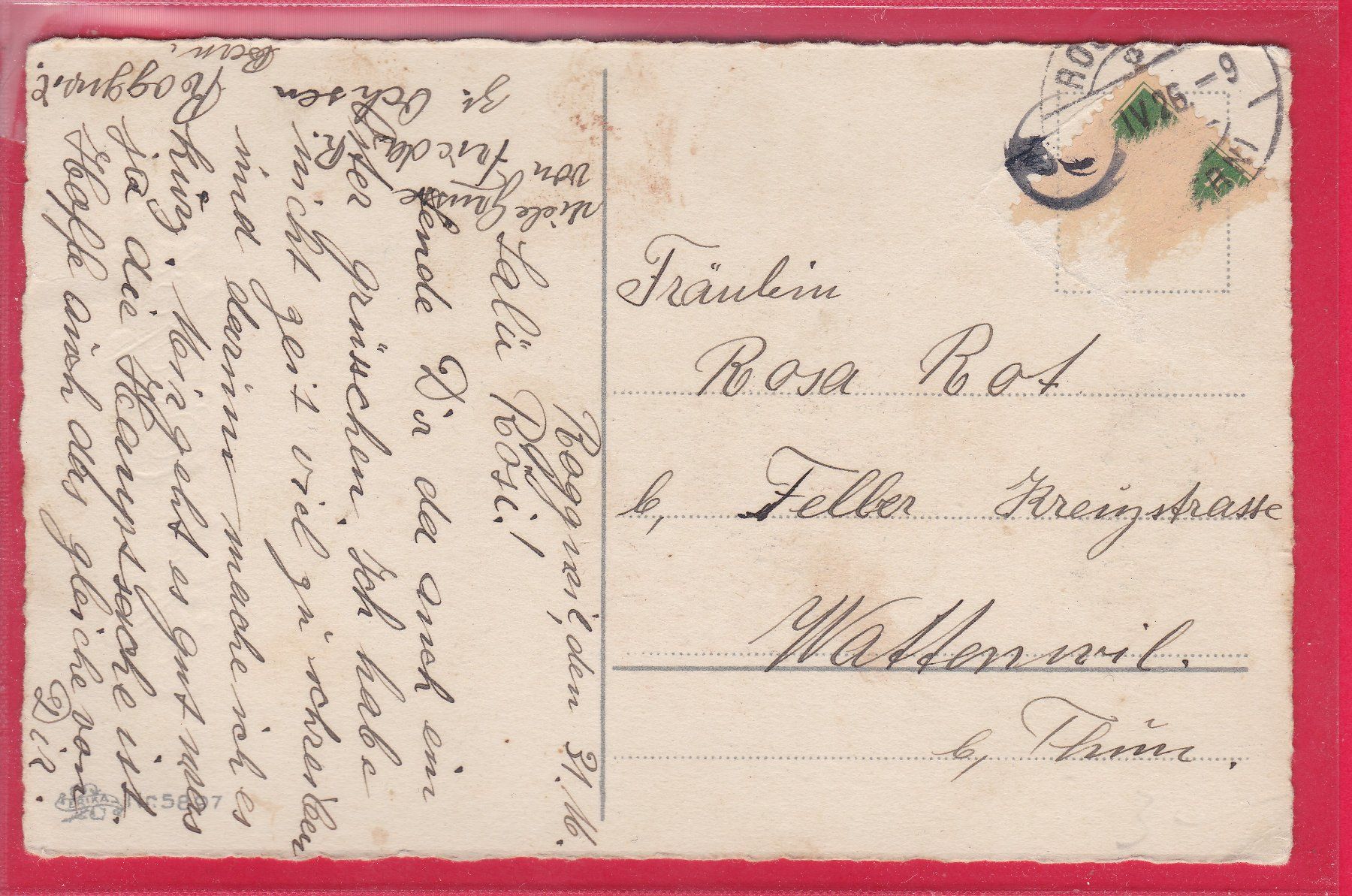 Cartoline postali: EIN FROHES OSTERFEST, 1916 – Usato da Oberrieden venduto da Gebirgsstelze 1