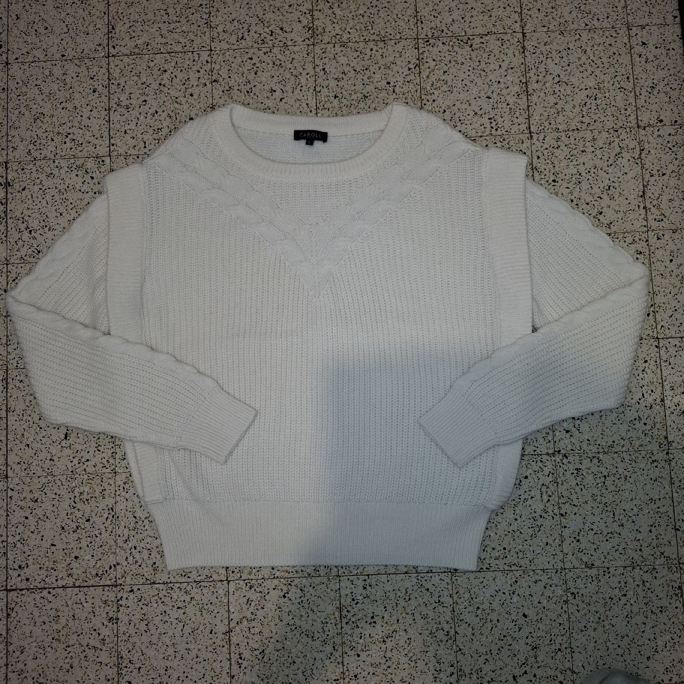 Caroll Pullover & Sweatshirts: Pull Caroll Blanc Crème en Laine - Taille L (40) – Gebraucht aus Le Locle von QUALI-PRIX 1
