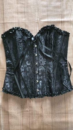 🆕️ Schwarzes Brokat Korsett mit Schnürung - M - Wasp Waist