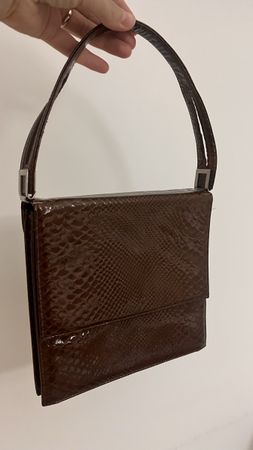 Borsa Dujon Paris marrone pelle stampa coccodrillo