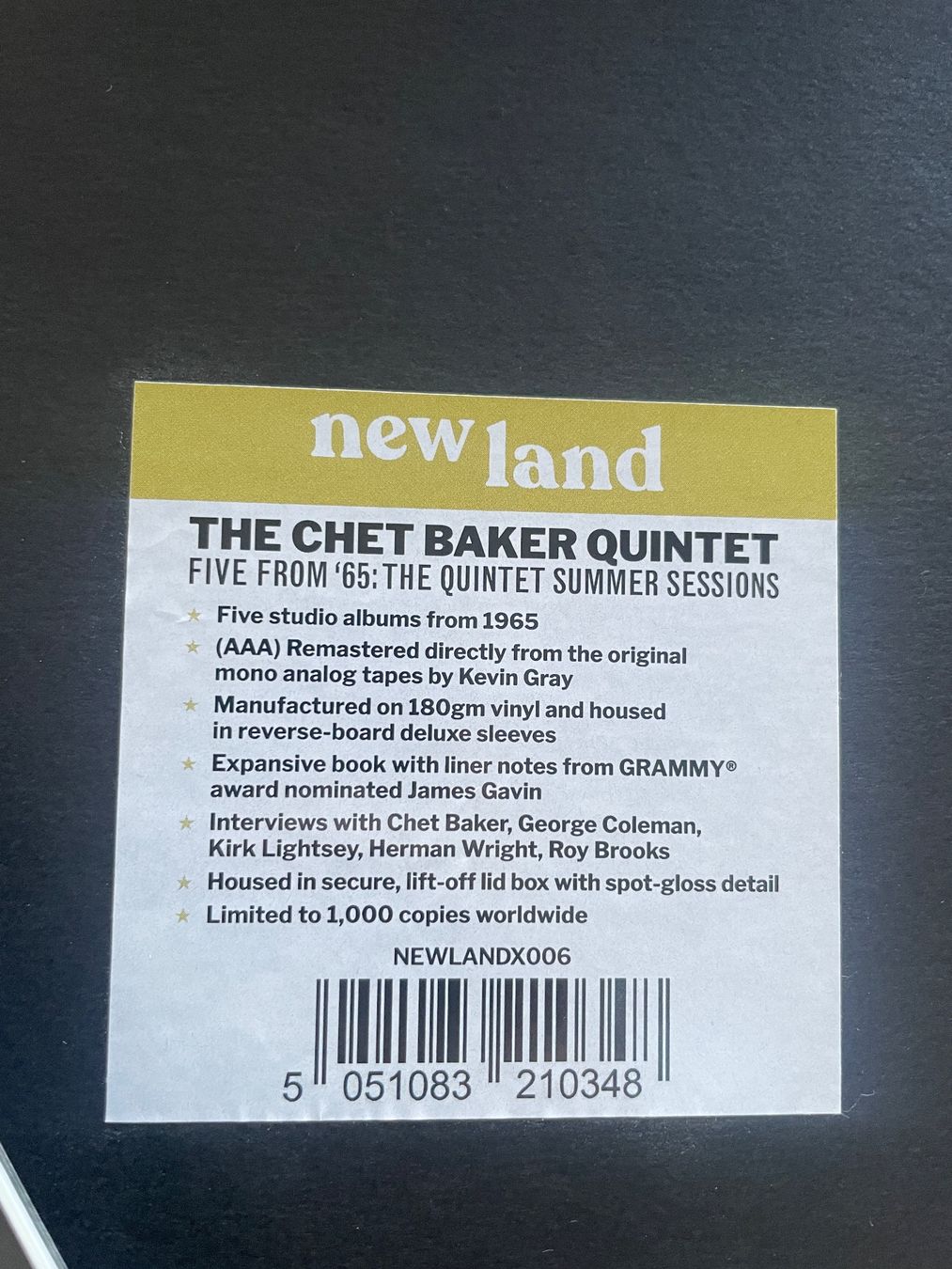 Dischi in vinile: Chet Baker Five From '65:The Quintet Summer Sessions – Usato da Oberwil b. Zug venduto da Filippi 6