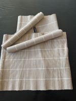 4 Baumwoll Tischsets beige-weiss kariert