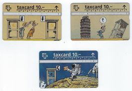 Taxcard Barrique Comic Mond Mann+Frau Schiefer Turm 3 Stück