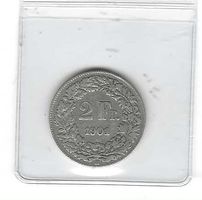 1901 Qualität mind. ss+ Fr. 2.-/Ag 0.835/10gr/8,35gr fein
