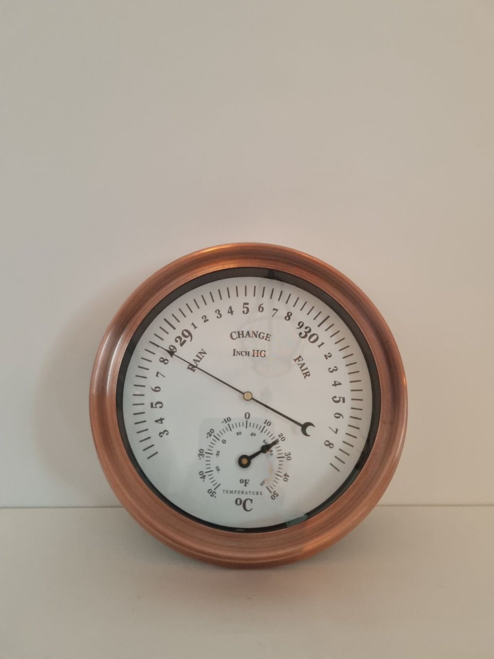 Sonstige antike Technik & Geräte: Analoges Barometer mit Thermometer Kupfer gebraucht – Gebraucht aus Weiach von lor_f6sn 1