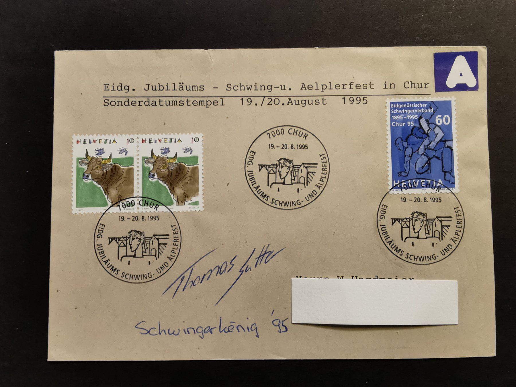Autografi: Autogramm  Schwingen   Chur    Sutter  1995   Sport   König – Usato da Rheineck venduto da kat_7gld