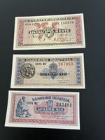 3 verschiedene Banknoten bankfrisch 