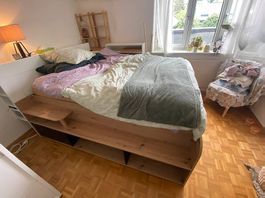 Lit coffre avec rangement 140x200 cm (sans matelas)