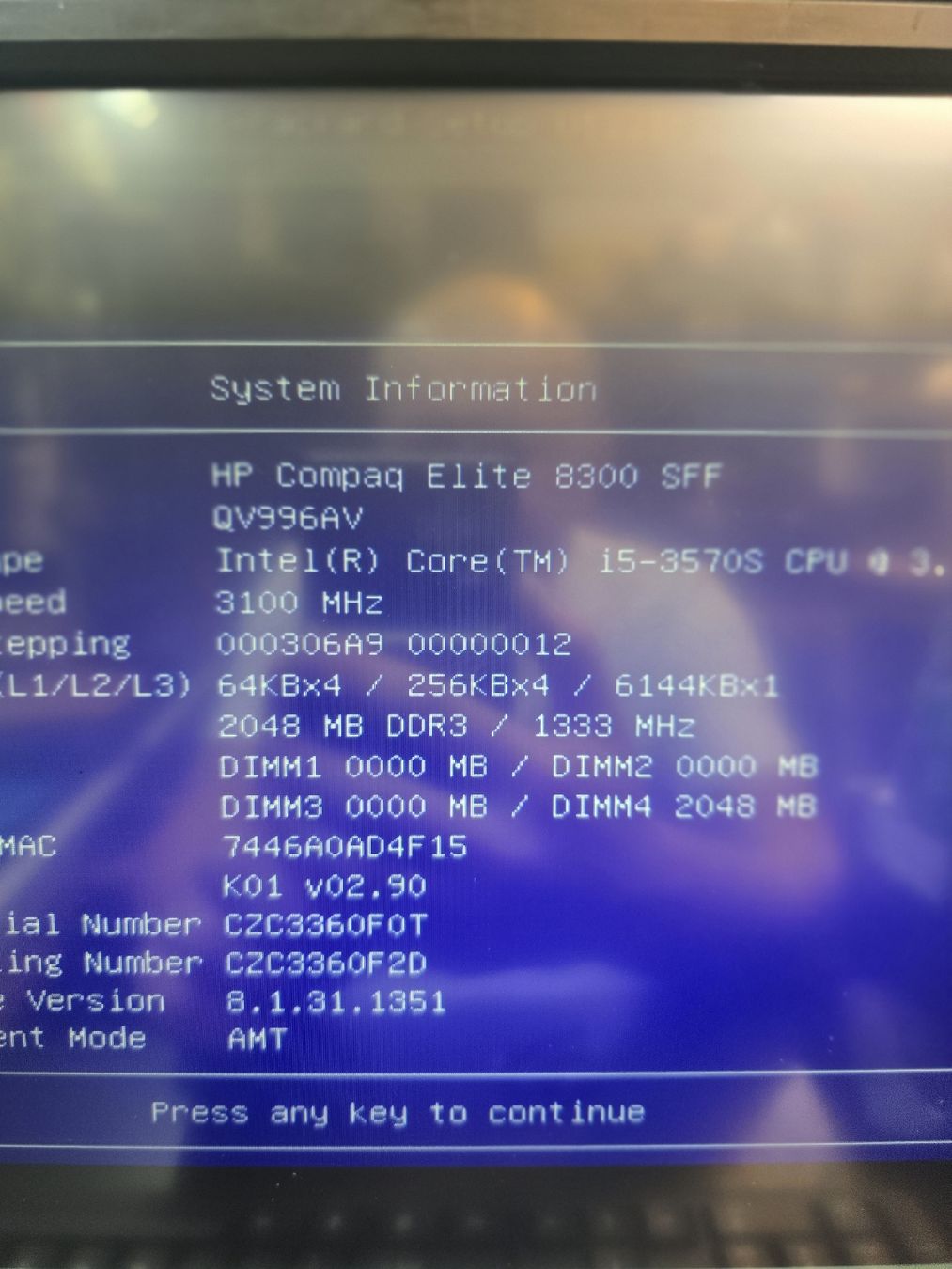 Hewlett Packard PCs: HP Compaq Elite 8300 SFF Computer mit  – Gebraucht aus Täuffelen von Caspersky 6