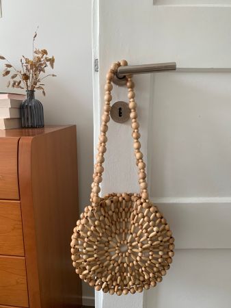 Holzperlen Handtasche - For Adélie, fast neuwertig