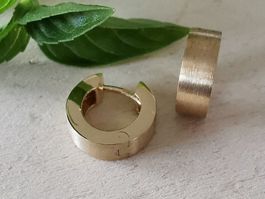 1P. 18Kt. Gelbgold praktische Klappcreolen / Sonderverkauf